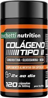 Colágeno Tipo 2 Condroitina e Glucosamina Msm 120 Cápsulas 500mg Zuchetti nutrition