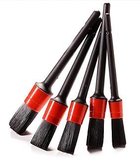 Kit de 5 Escovas para Detalhamento Automotivo 5 Pincéis para Lavagem Detalhada Automotiva Limpeza de Rodas Interiores Grades e Peças do Motor (1 KIT)