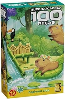 Quebra-cabeça Cartonado, Grow, Capivaras, 100 Peças