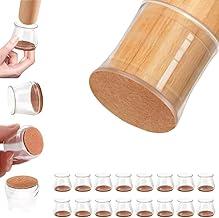 Protetor para Pes de Cadeira de silicone Kit 16 Peças 3,5cm x 3cm Protetor Piso de Cadeira Transparente e Antiderrapante com Almofadas de Feltro, Protetores Pé Cadeira Evite Arranhões e Reduza Ruídos