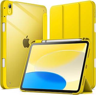 JETech Capa para iPad (A16) 11ª/10ª Geração (2025/2022) com Porta Pencil, Case Traseira Transparente e Fina À Prova de Choque para Tablet, Despertar/Dormir Automático (Amarelo)