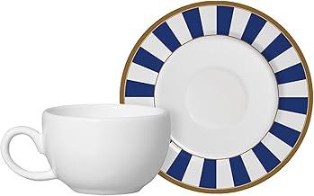 Conjunto Alleanza de 6 Xicaras Café c/pires Stripe Azul