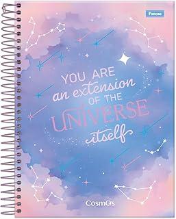 Kit de Cadernos, Foroni, 10 Matérias, Capa Dura, Colegial, Cosmos, 160 Folhas, Pacote com 4