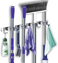 Suporte de Vassoura 9 Acessórios de Parede Inox Porta Vassoura Vassoureiro LUMAI