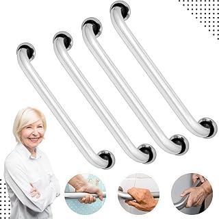 Kit 4 Barras de Apoio Anticorrosiva 80cm em Inox - Segurança para Banheiro e Corredor, Ideal para Idosos e Cadeirantes, Durável.