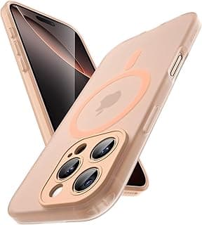 JETech Capa Matte para iPhone 16 Pro 6,3 Polegadas Compatível com MagSafe, Antiamarelecimento e Anti-Impressão Digital, Case Macia de TPU Fosco Translúcido à Prova de Choque (Titânio-Deserto)