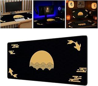 Mouse Pad Gamer Profissional 60x30 Premium Antiderrapante Impermeável Lavável Bordas Costuradas Setup Gamer (Preto)