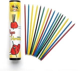Jogo Pega Vareta Clássico 21 Peças Coloridas Polipropileno 15,5cm Tubo Resistente Desenvolve Coordenação Motora Inmetro Brinquedo Educativo Durável Crianças 5 Anos