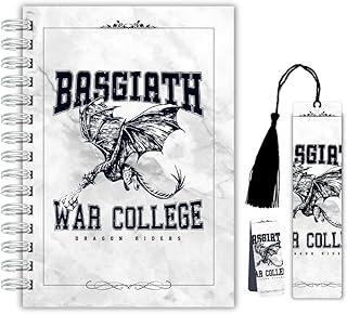 Diário de Leitura – Quarta Asa + Marcador Magnético + Marcador com Tassel Plastificado - Capa BASGIATH WAR COLLEGE fundo mármore