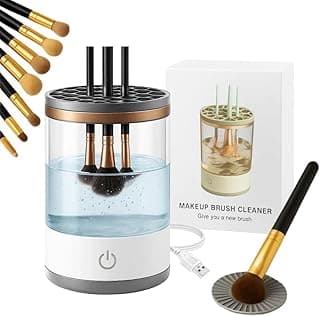 Limpador de Pincéis de Maquiagem Elétrico Automático USB – Lava e Seca Rápido, Portátil e Recarregável, Kit Higienizador Profissional para Todos os Tipos e Tamanhos de Pincéis