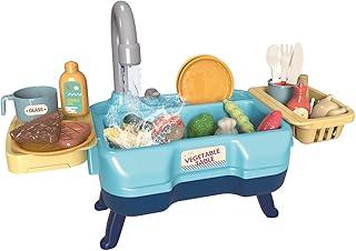 Zippy Toys, Brinquedo Infantil Pia Lava Louca Sai Agua, 29 Peças, 40cm, Interativo e Educativo - Azul
