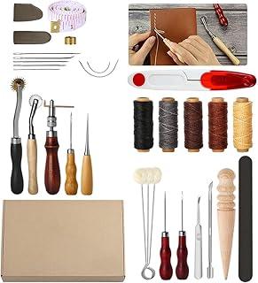 Kit Artesanato Couro 31 Peças com Ferramentas Costura Agulha e Linha