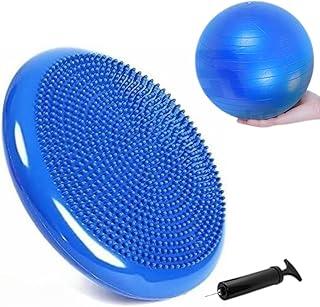 Kit Disco de Equilíbrio 33cm + Bola Pilates 25cm + Bomba de Ar Yoga Fisioterapia Ginástica Fitness Treino em Casa