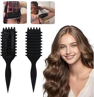 Escova Pente Raquete de Fitagem Profissional – Definidora e Modeladora Desembaraçadora de Cabelos Cacheados, Enrolados e Ondulados (Preto) com 41.31% de desconto por R$ 26,99 na amazon