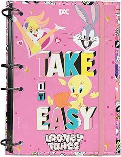 DAC - Caderno Argolado Colegial com 144 folhas Looney Tunes - Fechamento em Elástico