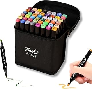 Estojo 48 Cores Caneta Ponta Dupla Touch Marcador Permanente, Canetinha Duas Pontas para Colorir Pintar Desenho Lettering Profissional e Escolar com 33.44% de desconto por R$ 19,90 na amazon