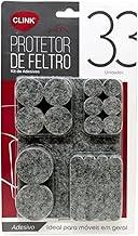 Protetor de Feltro para Móveis Cinza 33 Peças Adesivo 5 Tamanhos Sortidos Redondos e quadrado para Pé de Móveis Cadeiras Sofa Resistente Piso Porta Anti deslizante Proteção Autoadesivo