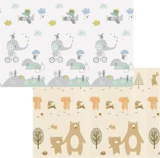 Shaolong Baby Tapete de Atividades Infantil 8MM Tatame Portátil dos Bebês e Crianças, Dupla Face, Dobrável, Macio, Gigante - Fácil de Guardar (Urso)