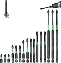 Jogo 18 Peças Pontas Chave de Fenda Imantadas 25 a 150 mm para Furadeira Parafusadeira