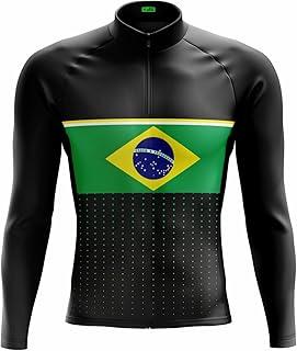 Camisa de Ciclismo Masculina Manga Longa Slim Confortável Com Bolsos Mtb