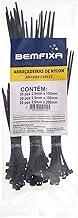 Kit Abracadeiras De Nylon Preta - 70 Pecas - Cartela C/70Unid.Bemfixa