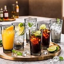 Conjunto de 6 Copos de Vidro Fumê, 315ml, Design Moderno, Alta Resistência, para Água, Sucos, Drinks e Coquetéis