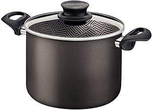 Caldeirão Tramontina Paris em Alumínio com Revestimento Interno e Externo em Antiaderente Starflon Max Chumbo com Tampa de Vidro 20 cm 4,2 L