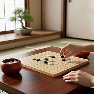 Jogo de Tabuleiro Go, 20x20 cm, Peças Pretas e Brancas, com Recipientes Cor Cobre