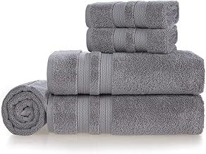 Jogo de Toalhas de Banho Gigante 100% Algodão Macia Alta Absorção Karsten Unika, Banhão 500g/m² - 5 Peças (Cinza Chumbo)