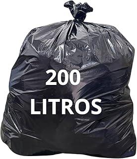 Saco de Lixo Preto 200 Litros Extra Forte Reforçado – Pacote com 50 Unidades Resistentes para Limpeza Pesada, Coleta de Resíduos, Uso Doméstico e Comercial, Cozinha, Condomínios e Empresas