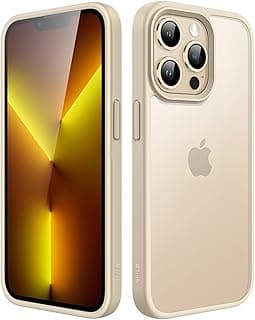 JETech Capa Fosca para iPhone 13 Pro 6,1 Polegadas, Case Proteção Contra Quedas à Prova de Choque, Capinha Traseira Translúcida Fosca para Telefone, Anti-Impressão Digital (Ouro Claro)