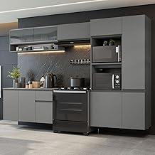 Armário de Cozinha Completa Suspenso 300cm Cinza Nice Madesa 07