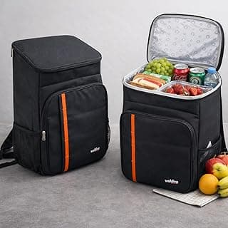 Mochila Térmica Cooler 23L Impermeável Alta Capacidade Refrigeração Piquenique Viagem Compartimento Isolado Alimentos Bebidas Unissex (Preta)