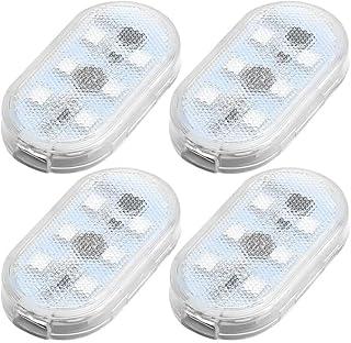 Luz LED Interior para Carro, 4 Peças, 7 Cores RGB, Recarregável USB, Sensível ao Toque, Iluminação Ambiente (Branco)