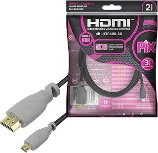PIX Cabo Micro HDMI X HDMI 2.0 4K ULTRAHD, 2 Metros
