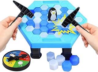 Jogo de Tabuleiro Pinguim no Gelo Quebra Gelo Infantil com Base Desafio de Habilidade com Design Colorido e Peças de Gelo brinquedo equilíbrio derrubar brincar em grupo pedagógico estratégia