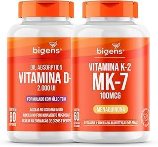 Kit Vitamina D3 2000ui+ K2 Mk-7 100mcg 60 Cápsulas Biogens