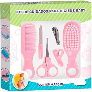Kit de Cuidados para Higiene do Bebê com 6 Peças | Cor Rosa