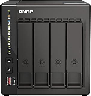 Storage NAS QNAP TS-453E-8G (Intel Celeron J6412 de 4 núcleos até 2,6 GHz/8GB integrada (não expansível)/2XPorta Ethernet 2,5 Gigabit (2,5G/1G/100M)/4BAIAS/TORRE/*SEM HDD*)