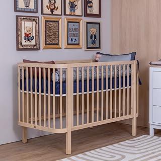 Berço Americano para Bebê de Madeira Carvalho Mel Linha Kurve Quater