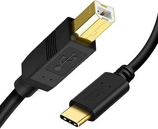CableCreation Cabo USB B para USB C para impressora, 2 metros, cabo Tipo B para Tipo C para MacBook Pro, Air, cabo MIDI para piano digital Yamaha Casio, controlador de DJ, DAC, preto