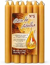Kit 8 Velas Com Cera De Abelha Natural de 16 cm, Maciça, Artesanal, Aroma e Qualidade Incomparável.