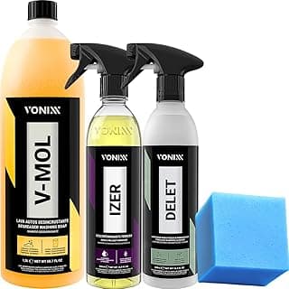 KIT DESCONTAMINANTE FERROSO IZER SHAMPOO XAMPO V-MOL DELET RESTAURADOR DE PNEUS E BORRACHAS VONIXX