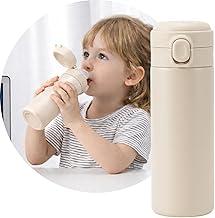 Garrafa Térmica Parede Dupla, 350ml, Inox, Tampa Abre e Fecha Fácil, Conserva Bebidas Geladas por 24h (Creme)