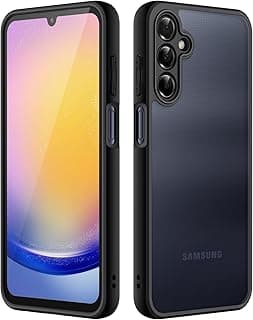 JETech Capa Fosca para Samsung Galaxy A25 5G 6,5 Polegadas com Proteção de Câmera Atualizada, Case Capinha Protetora Translúcida Fosca Fosca Traseira à Prova de Choque para Telefone (Preto)