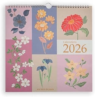CALENDÁRIO 2026 ANA LUIZA GARDEN PAREDE TECA PAPELARIA com 25.41% de desconto por R$ 67,88 na amazon