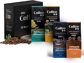 Coffee Mais Grãos │ Kit Clássico e Fazendas → 1 Clássico + 1 Chapada de Minas + 1 Mantiqueira de Minas + 1 Cerrado Mineiro │Café Super Especial │ 100% Arábica │ Torra Média │250g x 4