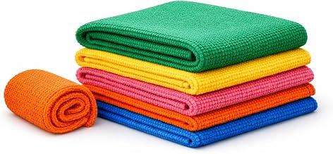 Kit 5 Panos 25x25 Microfibra Colorido Multiuso Lavavel Para Limpeza Automotiva Doméstica Vidros Espelhos Não Solta Fiapos