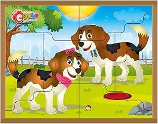 Carlu Brinquedos - Casal Cachorros Quebra-Cabeça da 10 Peças, 4+ Anos, Multicor, 1245