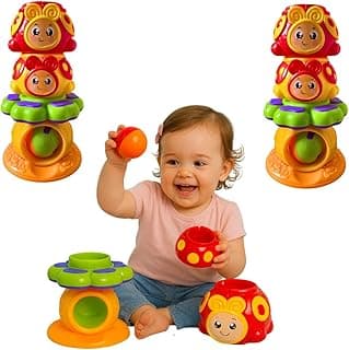 Brinquedo Educativo Joga Bolinha Joaninha Encaixar Monta Desmonta Colorido Brinquedos Para Bebe 1 ano com 10.01% de desconto por R$ 35,70 na amazon